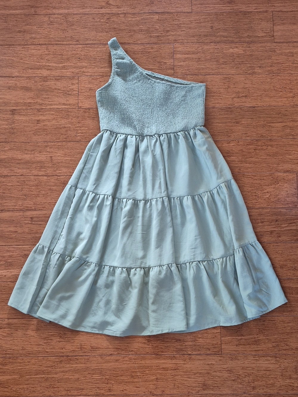 Smocked One-Shoulder Girls Dress